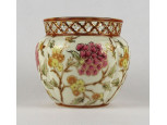 Hibátlan vajszínű áttört Zsolnay porcelán kaspó