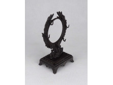 Antik 19. századi öntöttvas zsebóra tartó asztali állvány 12.4 cm
