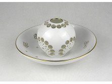 Herendi fehér porcelán mécses gömb tányérral 19.5 cm