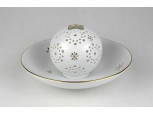 Herendi fehér porcelán mécses gömb tányérral 19.6 cm