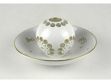 Herendi fehér porcelán mécses gömb tányérral 19.5 cm