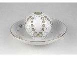 Herendi fehér porcelán mécses gömb tányérral 19.4 cm