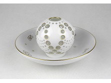 Herendi fehér porcelán mécses gömb tányérral 19.4 cm