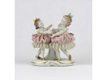 Antik Scheibe-Alsbach porcelán figura - Táncoló kislány pár