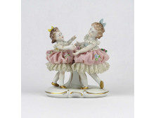 Antik Scheibe-Alsbach porcelán figura - Táncoló kislány pár