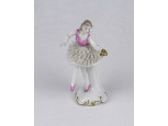 Antik Capodimonte nápolyi fodros szoknyás balerina porcelán figura 8 cm