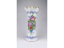 Antik fodros szélű Dresden porcelán váza 25 cm