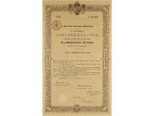 Antik keretezett Monarchiás államadóssági kötvény JÁRADÉKKÖLCSÖN 1892-ből