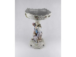 Antik hatalmas méretű Volkstedt Rudolstadt porcelán asztalközép kínáló - sérült