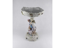 Antik hatalmas méretű Volkstedt Rudolstadt porcelán asztalközép kínáló - sérült