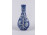 Ritka kék színű fehér virágmintás - pate sur pate - Herendi porcelán váza 15.6 cm