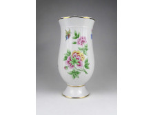 Nagyméretű Hortenzia mintás, aranyozott Hollóházi porcelán váza 24.5 cm