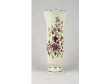 Zsolnay vajszínű porcelán virágos váza 20.5 cm