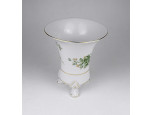 Erika mintás oroszlánlábas Hollóházi porcelán váza 15.8 cm