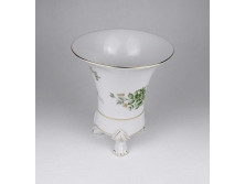 Erika mintás oroszlánlábas Hollóházi porcelán váza 15.8 cm