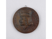 Márky Béla : II. Rákóczi Ferenc kerámia plakett 8.5 cm