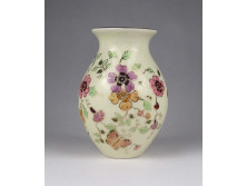 Régi pillangó mintás vajszínű Zsolnay porcelán váza 12.7 cm