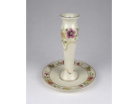 Pillangó mintás vajszínű Zsolnay porcelán gyertyatartó 14 cm