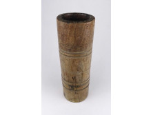 Antik faragott évszámos fa mozsár 1900-ból 34 cm