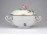 Régi virágmintás, kétfülű Herendi porcelán leveses csésze
