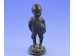 Régi kisméretű bronz szobor pecsétnyomó 5 cm