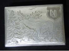 Antik vadászjelenetes cigaretta tárca 1947