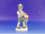 Régi SITZENDORF porcelán dobos fiú szobor