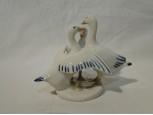 Régi ROYAL DUX porcelán beszélgető ludak
