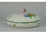 Hatalmas herendi porcelán szalagos bonbonier