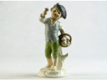 Jelzett GOEBEL porcelán fiú szobor 14 cm