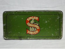 Antik SINGER 15 fémdoboz pléh doboz