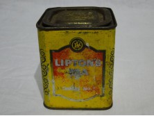 Antik angol LIPTON teás fémdoboz pléh doboz