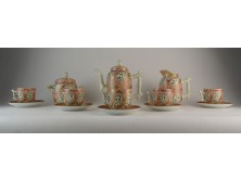 Antik porcelán 5 személyes teás készlet