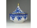 Régi nagyméretű Wallendor porcelán bonbonier
